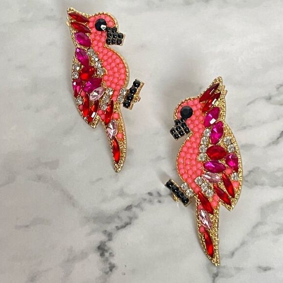 ZARA BIRD CRYSTAL EARRINGS - Picture 2 of 4